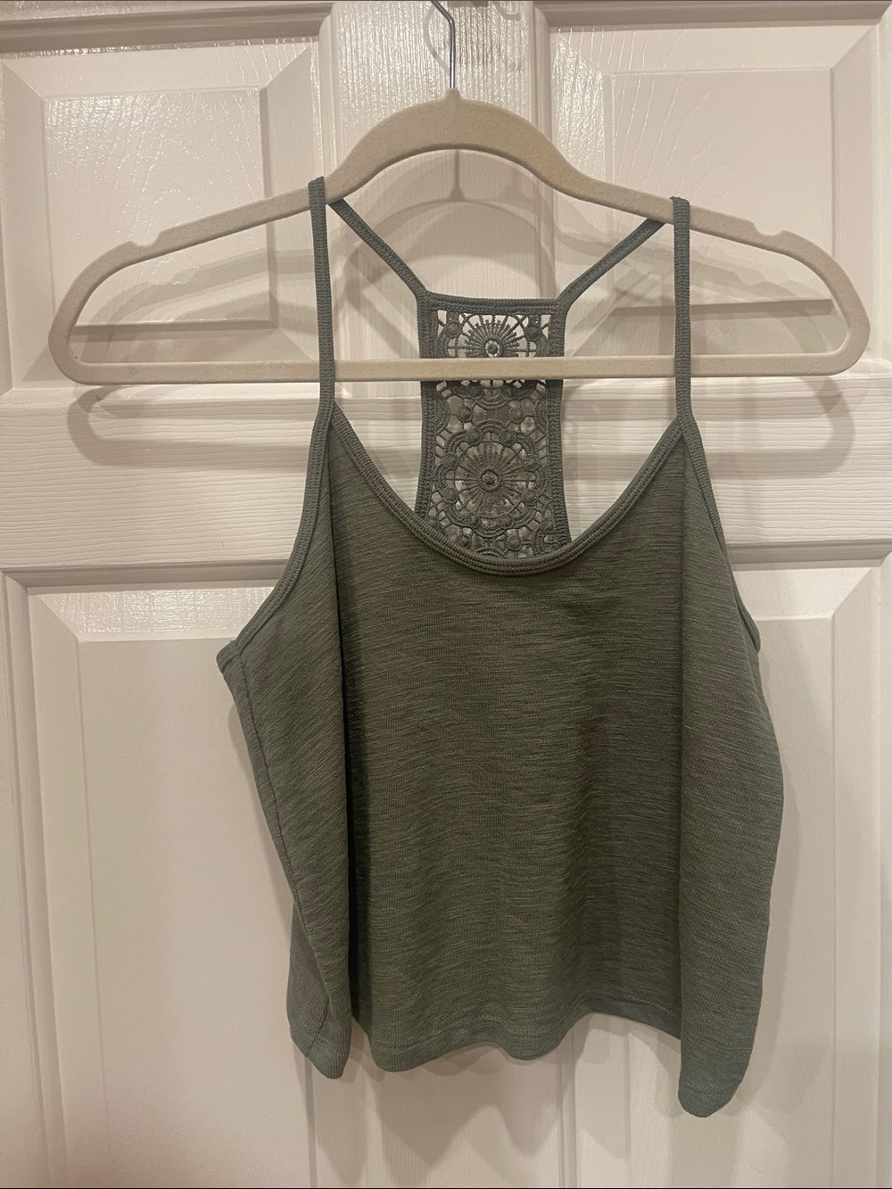 SO Olive Green Crochet-Back Camisole S:M